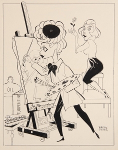 Caricature by George Wachsteter used by CBS to promote its new hit, The Lucy Show, starring Lucille Ball and Vivian Vance. 